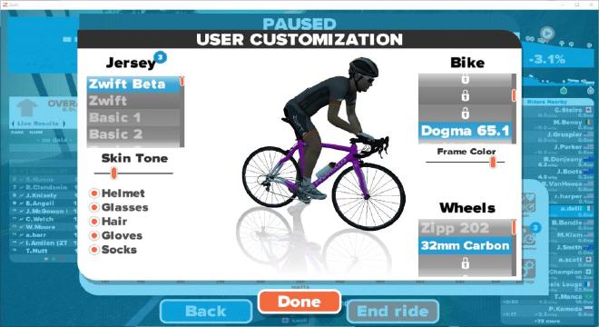 zwift customization