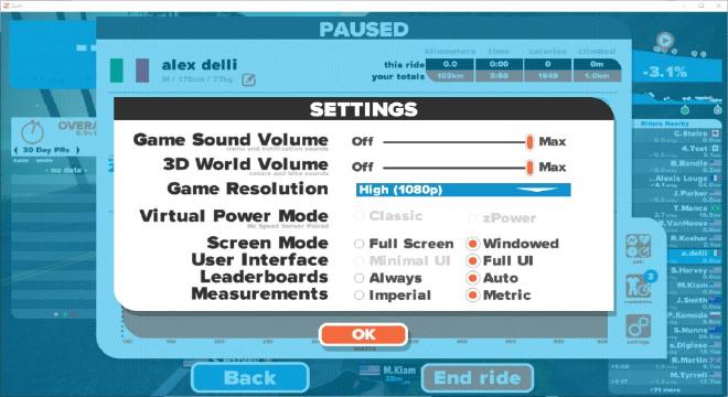 zwift settings
